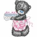 Teddy Bear making cupcakes machine embroidery design